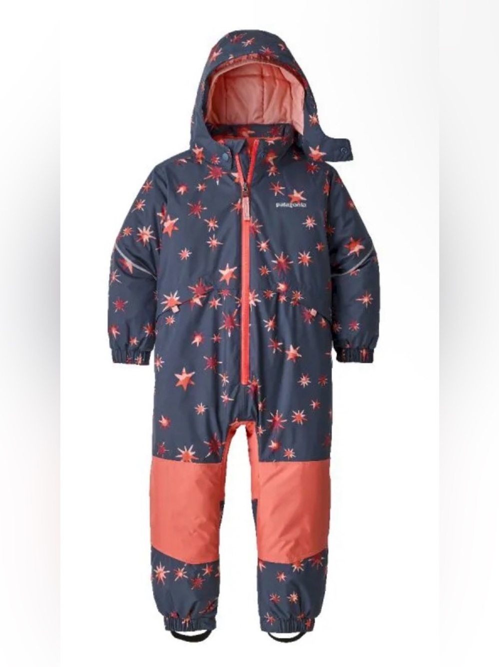 Patagonia Kids' Navy and Coral Star One-Piece Snow Suit 6-12 months but runs big